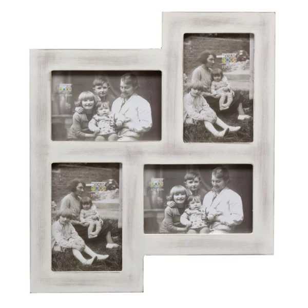 Cadre pêle-mêle Franck pour 4 photos 10x15 cm | blanc | verre standard (2 mm)