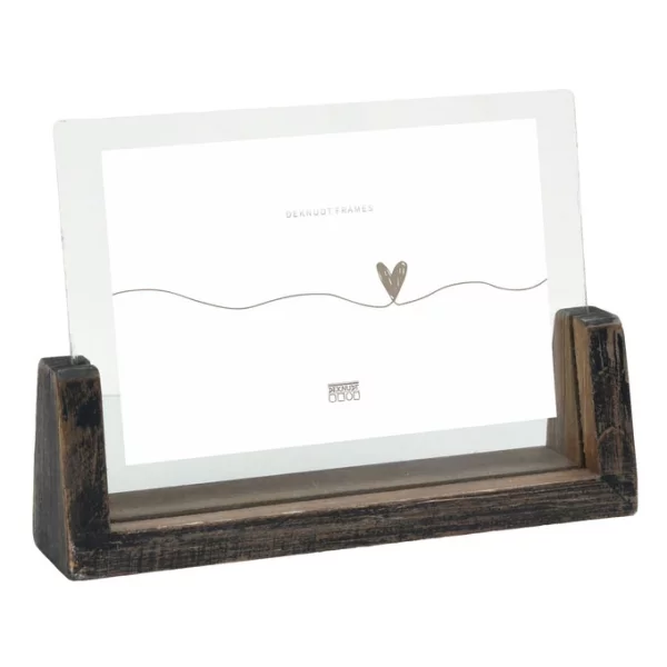 Porte-photo rustique horizontal 15x20 cm | noir | verre standard (2 mm)