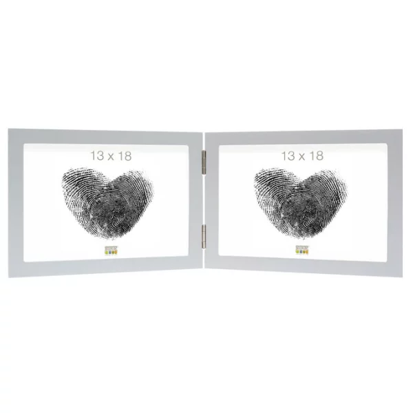 Cadre double Ruben à charnières 10x15 cm | argent | verre standard (2 mm)