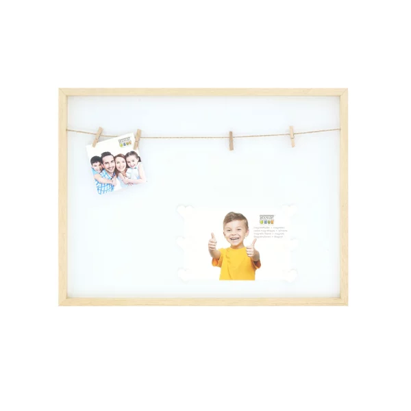 Magnettafel mit Holz Bilderrahmen 30x40 cm | natur