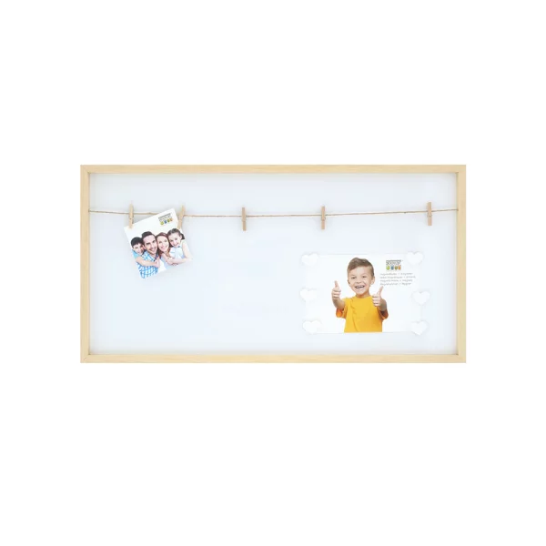 Magnettafel mit Holz Bilderrahmen 25x50 cm | natur