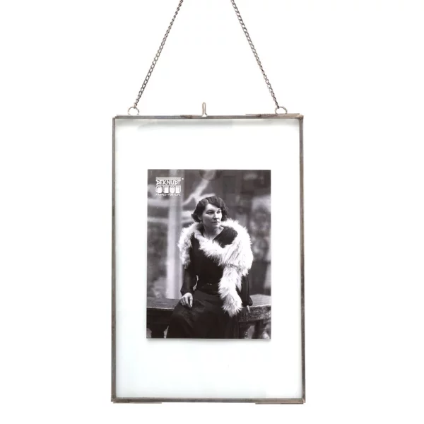 Doppelglas Fotorahmen zum Hängen 15x20 cm | silber-transparent | Normalglas (2 mm)