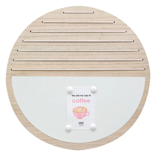 Tableau mémo rond (MDF), magnétique & avec ficelles 50 cm | naturel | cadre vide (sans verre ni panneau arrière)