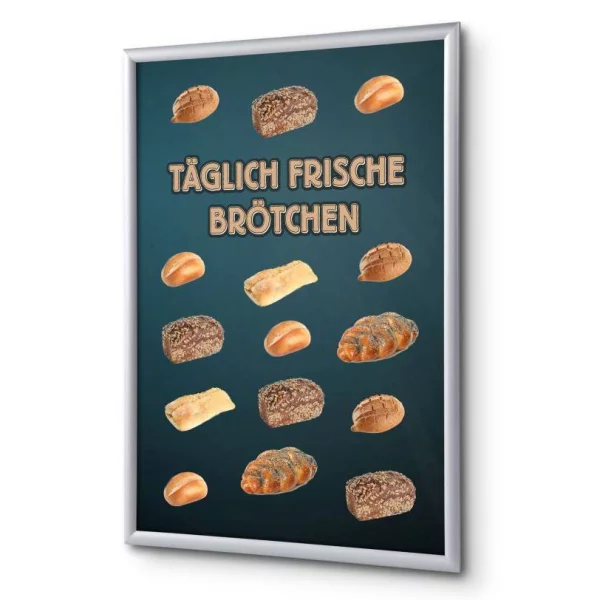 Cadre pour affiche, 25 mm, Set complet comprenant l'affiche: Pain (français / anglais / allemand / espagnol) 21x29,7 cm (A4) | Allemand | verre synthétique mat (1 mm)
