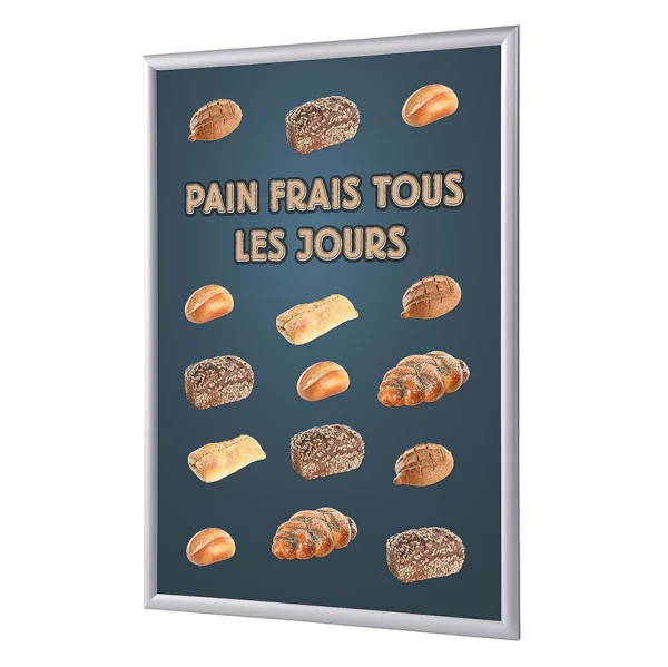 Cadre pour affiche, 25 mm, Set complet comprenant l'affiche: Pain (français / anglais / allemand / espagnol) 21x29,7 cm (A4) | Français | verre synthétique mat (1 mm)