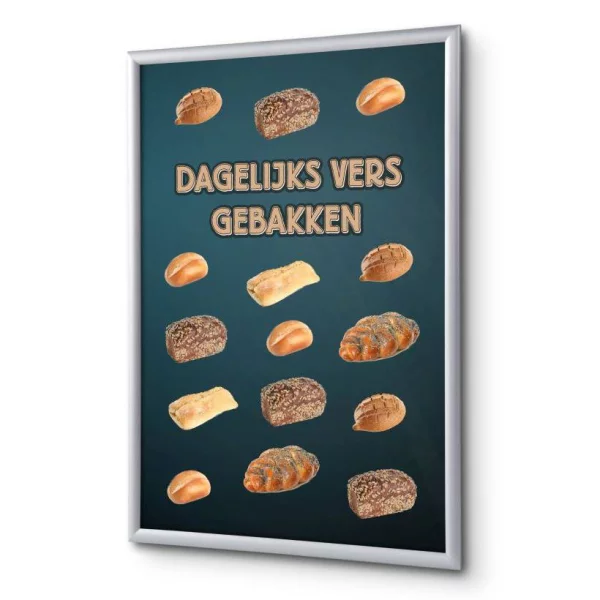 Kliklijst 25 mm, Complete Set inclusief poster: Brood (Nederlands / Engels / Duits) 59,4x84,1 cm (A1) | Nederlands | kunstglas, gematteerd (1 mm)