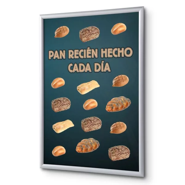 Cadre pour affiche, 25 mm, Set complet comprenant l'affiche: Pain (français / anglais / allemand / espagnol) 21x29,7 cm (A4) | Espagnol | verre synthétique mat (1 mm)