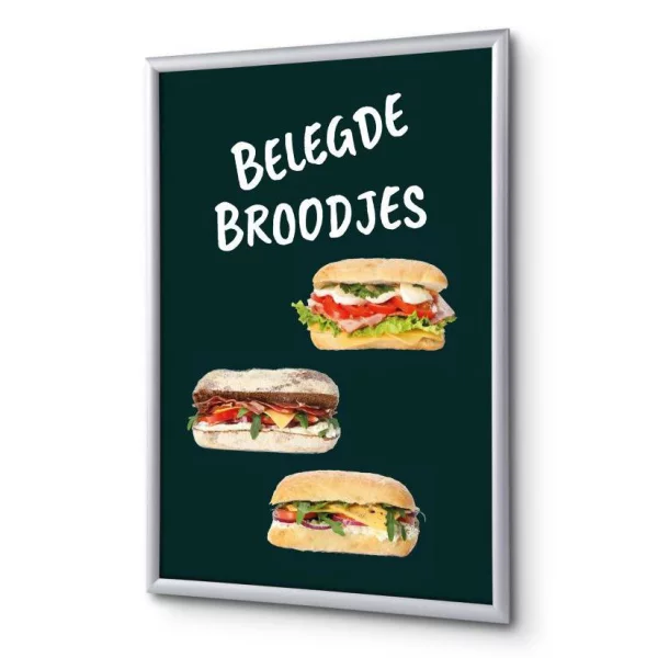 Kliklijst 25 mm, Complete Set inclusief poster: Belegde Broodjes (Nederlands / Engels) 59,4x84,1 cm (A1) | Nederlands | kunstglas, gematteerd (1 mm)