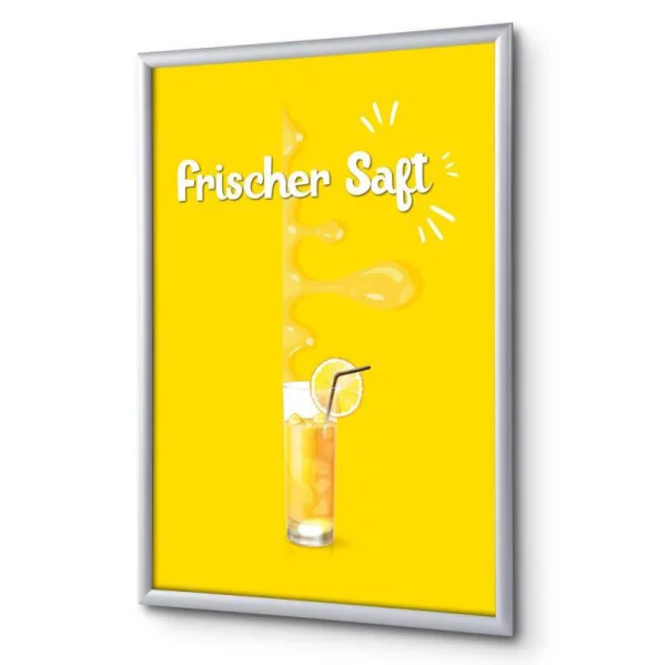 Cadre pour affiche, 25 mm, Set complet comprenant l'affiche: Jes Frais (français / allemand / espagnol) 21x29,7 cm (A4) | Allemand | verre synthétique mat (1 mm)