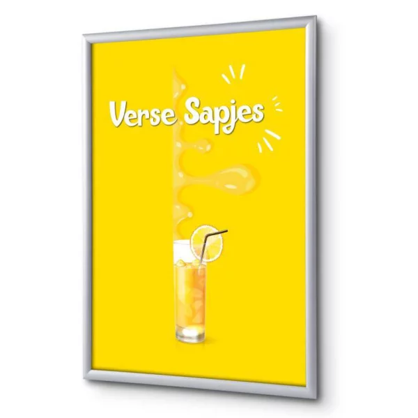 Kliklijst 25 mm, Complete Set inclusief poster: Verse Sapjes (Nederlands / Duits) 21x29,7 cm (A4) | Nederlands | kunstglas, gematteerd (1 mm)