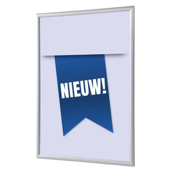 Kliklijst 25 mm, Complete Set inclusief poster: Nieuw (Nederlands / Engels / Duits) 21x29,7 cm (A4) | Blauw - Nederlands | kunstglas, gematteerd (1 mm)