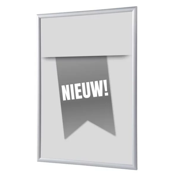 Kliklijst 25 mm, Complete Set inclusief poster: Nieuw (Nederlands / Engels / Duits) 21x29,7 cm (A4) | Grijs - Nederlands | kunstglas, gematteerd (1 mm)