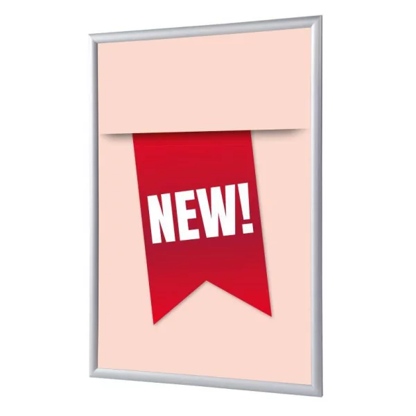 Cadre pour affiche, 25 mm, Set complet comprenant l'affiche: Nouveau (français / anglais / allemand / espagnol) 21x29,7 cm (A4) | Rouge - Anglais | verre synthétique mat (1 mm)