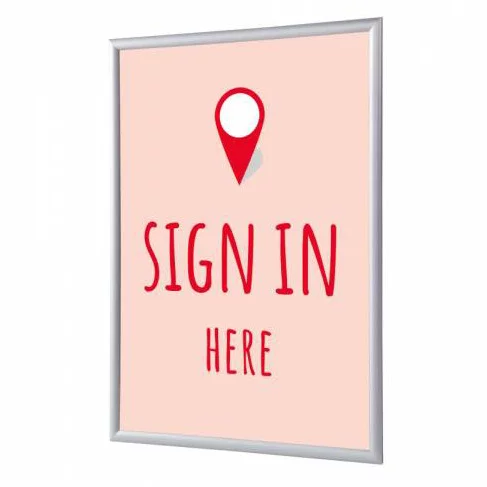 Cadre pour affiche, 25 mm, Set complet comprenant l'affiche: Rapport Ici (français / anglais / allemand / espagnol) 21x29,7 cm (A4) | Rouge - Anglais | verre synthétique mat (1 mm)