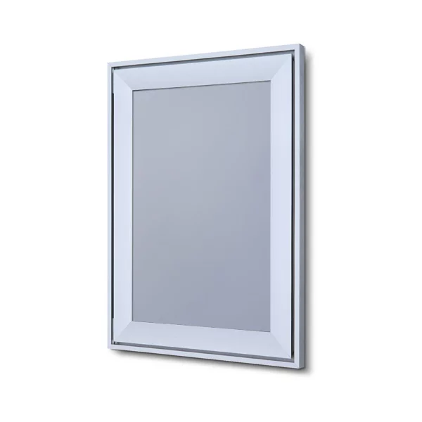 Design Klapprahmen Compasso - Wasserdicht 21x29,7 cm (A4) | Silber eloxiert | Kunstglas mattiert (1 mm)