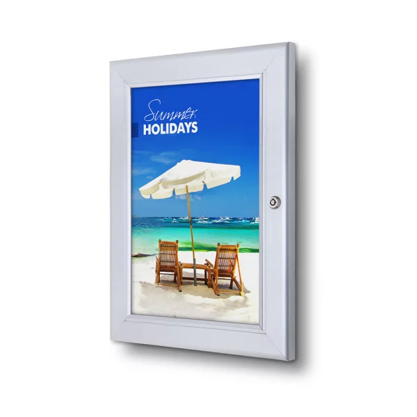 Vitrine pour affiche verrouillable Economy 21x29,7 cm (A4) | argent