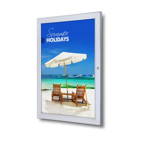Abschließbarer Plakatschaukasten Economy 42x59,4 cm (A2) | Silber
