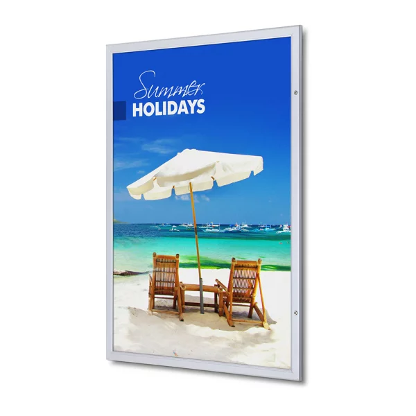Abschließbarer Plakatschaukasten Economy 84,1x118,9 cm (A0) | Silber
