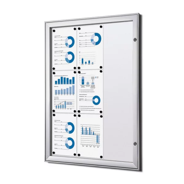 Vitrine S pour usage extérieur couvert 66x92,3 cm (9x A4) | argent | verre acrylique UV 90 (2 mm)