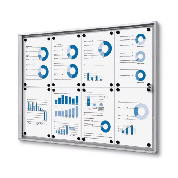 Vitrine XS Economy voor binnen 88x61,5 cm (8x A4) | zilver | acrylglas UV 90 (2 mm)