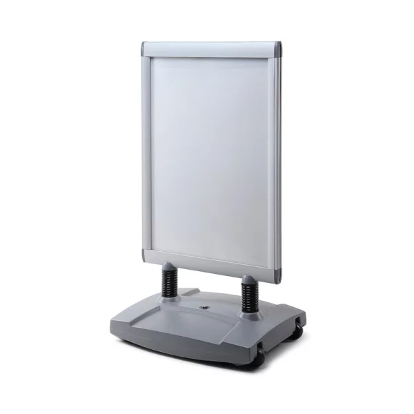 Windtalker Excel avec embase 59,4x84,1 cm (A1) | argent gris | verre synthétique mat (1 mm)