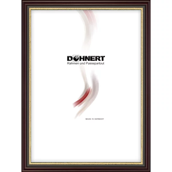 Holz Bilderrahmen Amersham 10x10 cm | Schwarz mit Grau-Gold | Normalglas (2 mm)