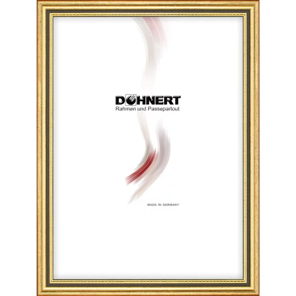 Cadre en bois sur mesure Amersham or avec gris | verre antireflet mat (2 mm)