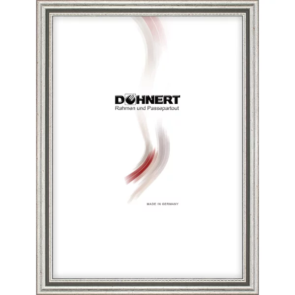 Cadre en bois sur mesure Amersham argent avec gris | verre standard (2 mm)