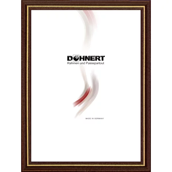 Holz Bilderrahmen Barkingside 10x15 cm | Braun-Gold | Normalglas (2 mm)