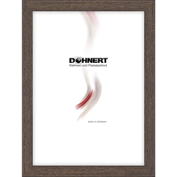 Cadre en bois sur mesure Bermondsey brun gris | verre standard (2 mm)