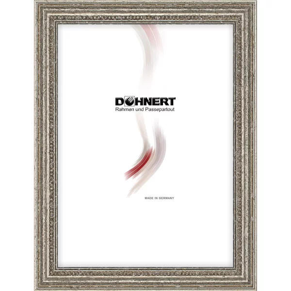 Holz Bilderrahmen Chalfont 10x10 cm | Altsilber-Braun | Normalglas (2 mm)