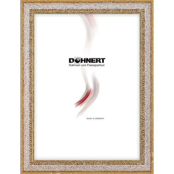 Holz Bilderrahmen Chalfont 10x10 cm | Gold-Hellgrau | Normalglas (2 mm)