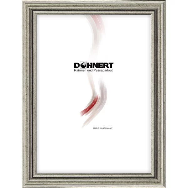 Holz Bilderrahmen Latimer 10x10 cm | Silber | Normalglas (2 mm)