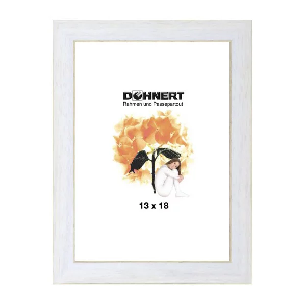 Holzrahmen-Zuschnitt Chancery Lane Weiß | Normalglas (2 mm)