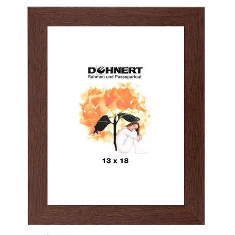 Cadre en bois sur mesure Colindale brun | verre standard (2 mm)