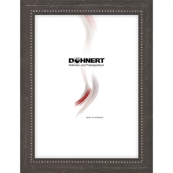 Holz Bilderrahmen Romford 10x10 cm | Schwarzbraun-Silber | Normalglas (2 mm)