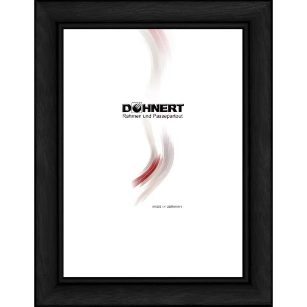 Holz Bilderrahmen Embankment 10x10 cm | Schwarz | Normalglas (2 mm)