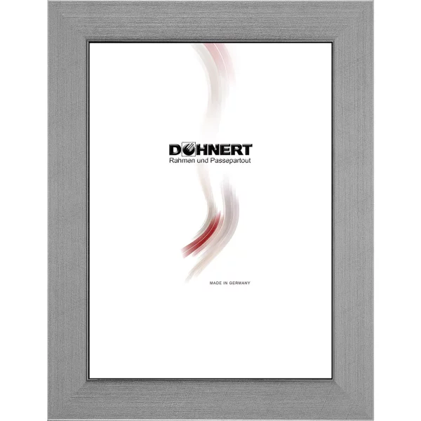 Holz Bilderrahmen Barnet 10x10 cm | Silber gebürstet | Normalglas (2 mm)