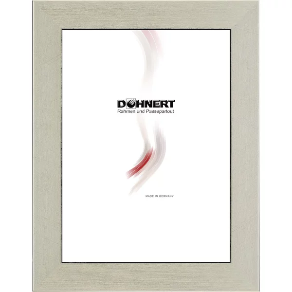 Holz Bilderrahmen Barnet 10x10 cm | Weißgold gebürstet | Normalglas (2 mm)
