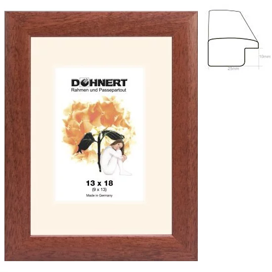 Holz Bilderrahmen Binfield 10x10 cm | Bordaux | Normalglas (2 mm)