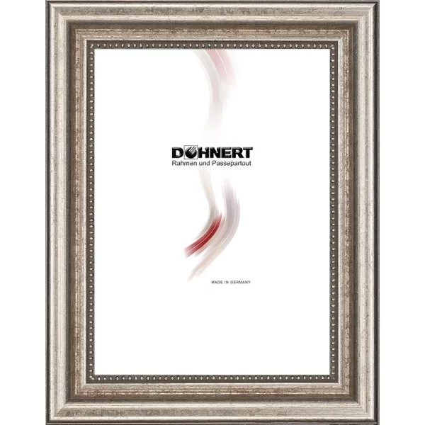 Cadre baroque sur mesure Goldhawk Road argent | verre standard (2 mm)