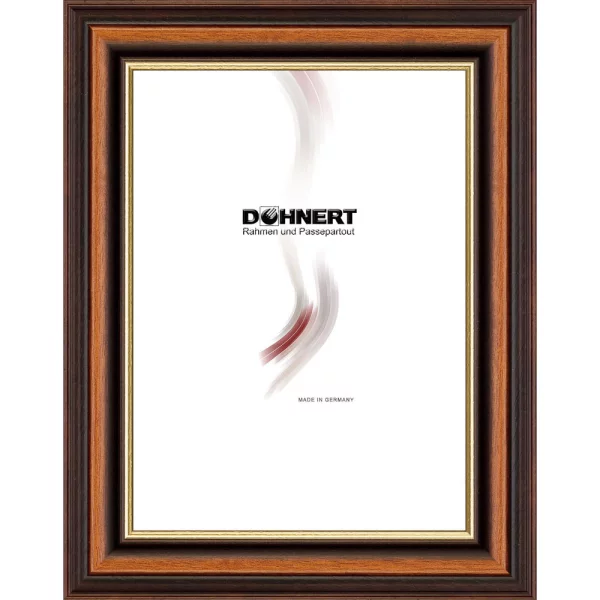 Holz Bilderrahmen Greenford 10x10 cm | Braun-Gold | Normalglas (2 mm)