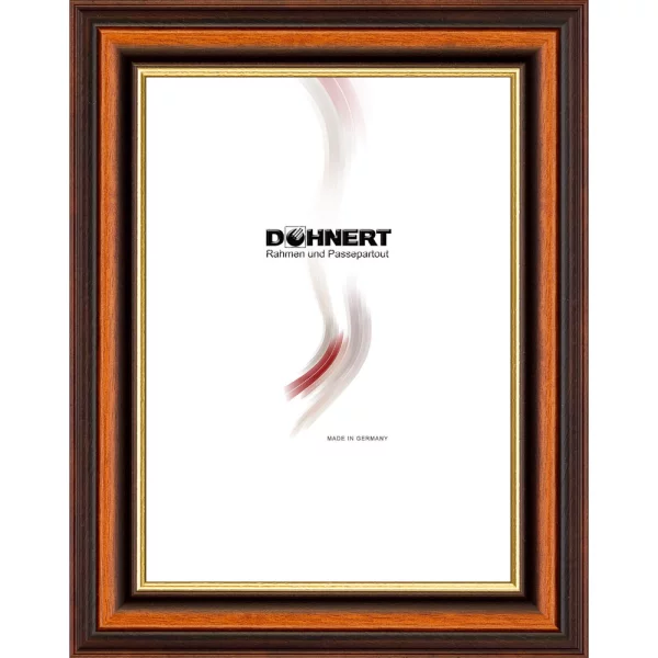 Cadre en bois sur mesure Greenford brun-or | verre standard (2 mm)