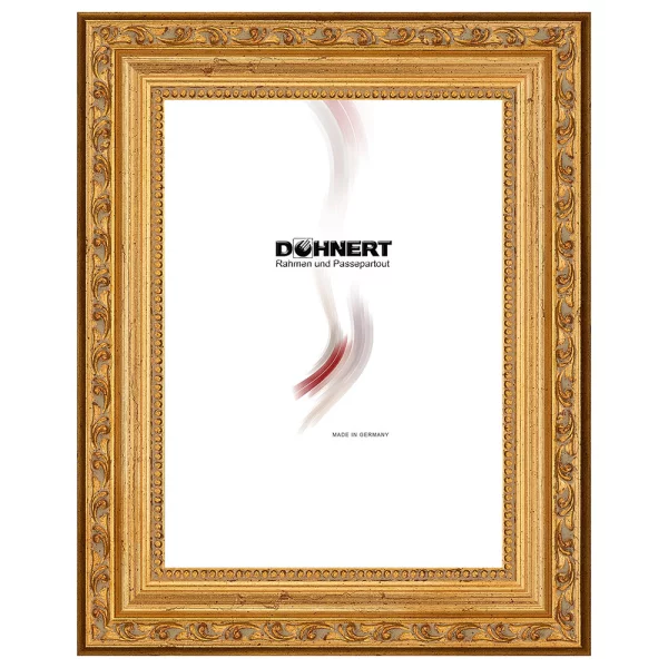 Cadre baroque sur mesure Heathrow or | verre standard (2 mm)