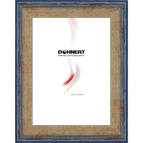Holz Bilderrahmen High Barnet 10x10 cm | Blau | Normalglas (2 mm)