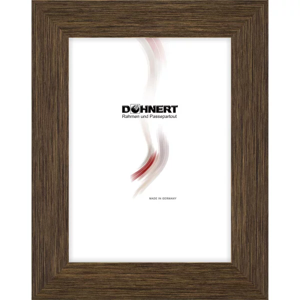 Kunststoff Bilderrahmen Ickenham 50x100 cm | Bronze dunkel gebürstet | Normalglas (2 mm)