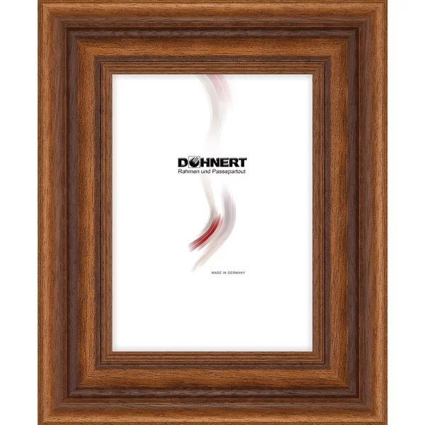 Cadre baroque sur mesure Queensway noyer | verre standard (2 mm)