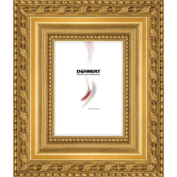 Barock Bilderrahmen Tower Hill 24x30 cm | Gold | Normalglas (2 mm)