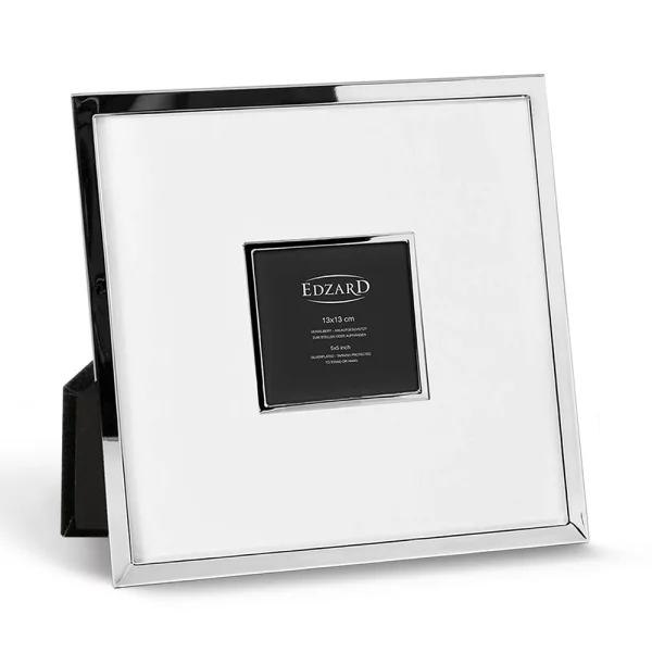 Cadre photo Ribera avec passe-partout 13x13 cm | argent | verre standard (2 mm)