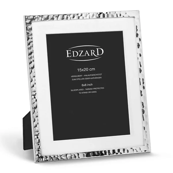 Cadre photo Fano avec passe-partout 15x20 cm | argent | verre standard (2 mm)